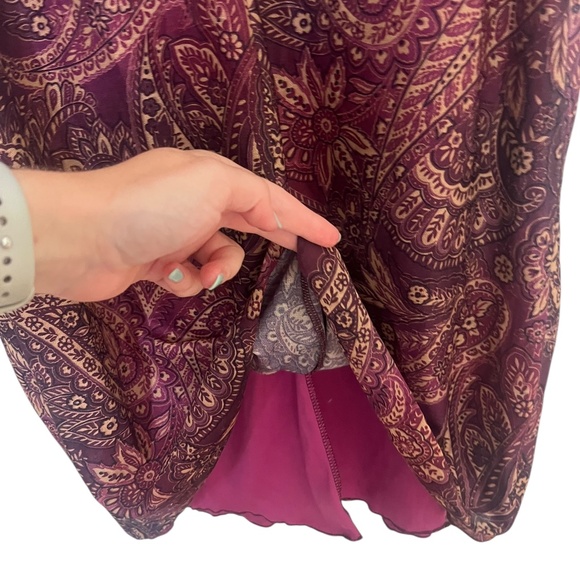 Y2K Paisley Boho Print Purple Dress Large - Picture 5 of 5